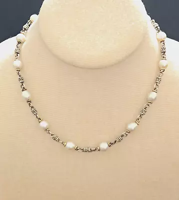 Signed Michael Dawkins 925 Sterling Silver Fresh Water Pearls Necklace 29 Grams • $225