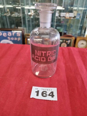 £27 • Buy Nitric Acid Dil Patent No.117403 HNO3 Apothecary/Laboratory Vintage Glass Bottle