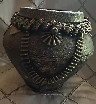 Vintage Mid Century Brutalist Stoneware 9  Vase • $10