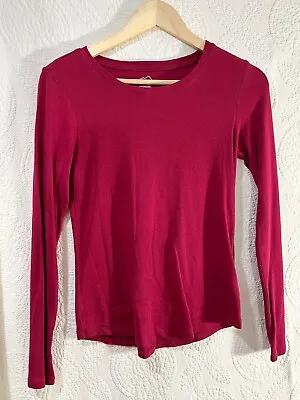 Eddie Bauer Womens Shirt Size Small Stretch Long Sleeve Cranberry Red Athleisure • $3.99