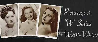 £3.99 • Buy PICTUREGOER - 'W' Series 1940s ☆ FILM STAR ☆ Postcards #W201 To #W400