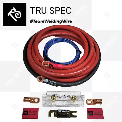 1/0 Awg Gauge Tru Spec Ofc Pure Copper Amp Install Wiring Kit Red Black Wire • $91.19