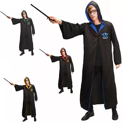 Harry Potter Adult Robe Cloak Gryffindor Slytherin Costume Cape Halloween • $39