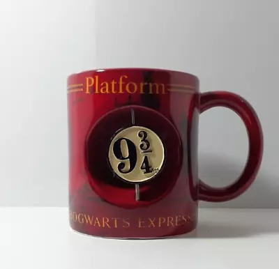 Harry Potter Hogwarts Express Train Platform 9 3/4 Spinner Ceramic Mug 22 Oz Red • $39