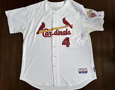 MLB Majestic Authentic Cool Base St Louis Cards Yadier Molina #4 2011 WS Jersey • $79.99