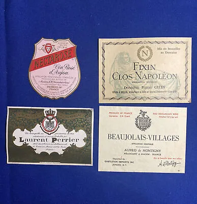 Vintage French Wine Labels 1970's Lot Of 4. • $10