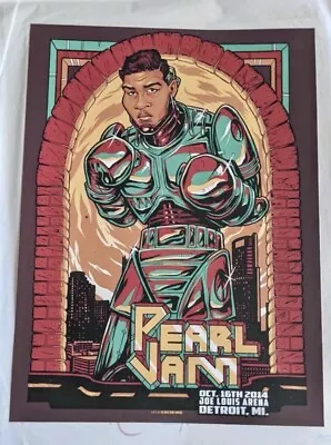 Pearl Jam - Detroit - Joe Louis Poster - 2014 - MUNK ONE - RARE!! 🔥 • $255