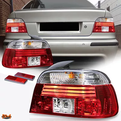 For 97-00 BMW E39 5-Series Pair Red/Clear Lens Tail Light Rear Stop/Reverse Lamp • $79.89