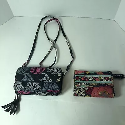 Vera Bradley Wallets Lot Of 2 Crossbody Northern Lights And Happy Snails C3 • $21.99