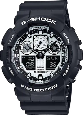 Casio G-Shock Black & White GA100BW-1A Analog-Digital X Large Men's Watch • $56.89