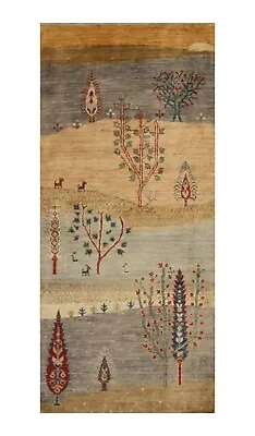 2 X 5 Ft Brown Tree Of Life Gabbeh Afghan Hand Knotted Short Runner Rug • $339