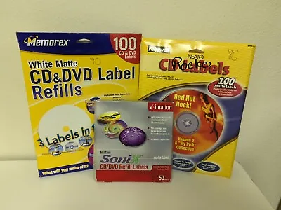 Imation Memorex Fellowes CD/DVD Labels Refill Kits - 225 Disc Labels • $15
