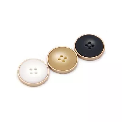 5 PCS 4 Hole Coat Buttons White Black Metal Resin Buttons Flatback Craft Butt... • $17.62