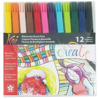 $25.57 • Buy Sakura XBR-12SA Koi Watercolor Coloring Brush Pen Set, 12 Count, Assorted Colors