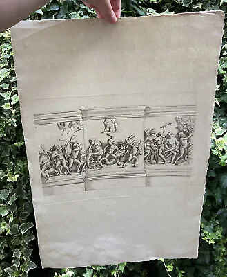£30 • Buy Large 18th Century Engraving Architectural Frieze Labours Of Hercules