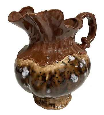 1975 Vintage Arnel's Victorian Style Ceramic Water Pitcher Brown 8 Inches • $21