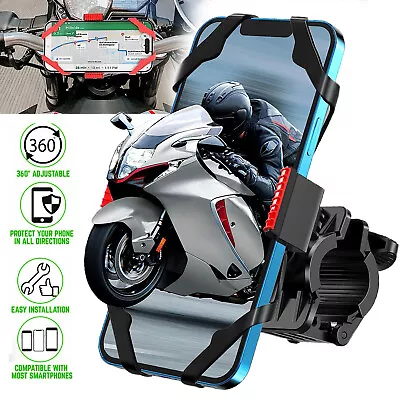 360 Rotation Cell Phone Silicone Mount Holder GPS Motorcycle MTB Bike Bicycle • $5.39