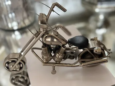 Hand Made Recycled Scrap Metal Sculpture Motorcycle • $26.99