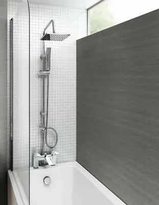 Chrome Waterfall Bath Shower Mixer Tap With 3 Way Square Rigid Riser Shower Kit • £89.95