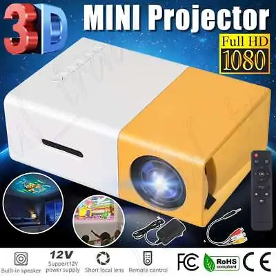 $36.45 • Buy Pocket LED Home Cinema Projector HD 720/1080P Portable Office Cinema HDMI USB AU