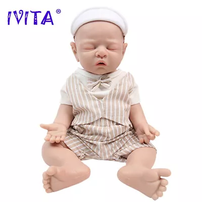 17  IVITA Sleeping Reborn Baby Doll Newborn Full Floppy Silicone Vivid Doll • $72.24