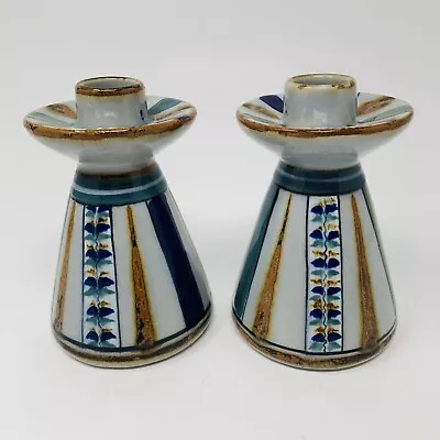 Mexican Pottery Erandi Tonala Candlesticks Signed Pair Of 2 • $39.99