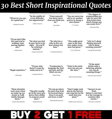 30 Greatest Short Inspirational Quotes Poster Art Print Wall Home Decor ED015 • £2.99