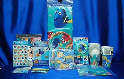 $29.99 • Buy Finding Dory Party Set # 16  Plates Napkins Tablecover Balloons Cups Invites 