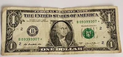 2013 One Dollar Star⭐️note ( B 09399307 * ) Major Printing Error - Duplicate • $39.99