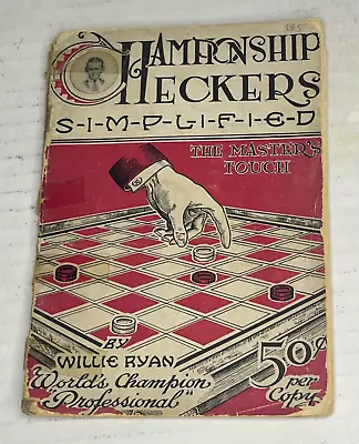 1937 Championship Checkers Simplified The Master's Touch Willie Ryan • $9.74