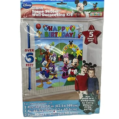 Mickey Mouse Club House Happy Birthday Banner Scene Setter New In Package • $12
