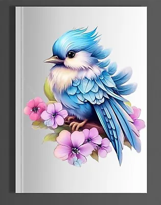 Water Colour Blue Fairy Bird-Birds-Vinyl Sticker Decal- Door/Window/Wall-00662 • £4.99