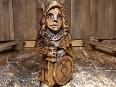 $102.99 • Buy Unique Freya Viking Goddess Freyja Statue Wooden Witch Doll Wicca Altar Figure