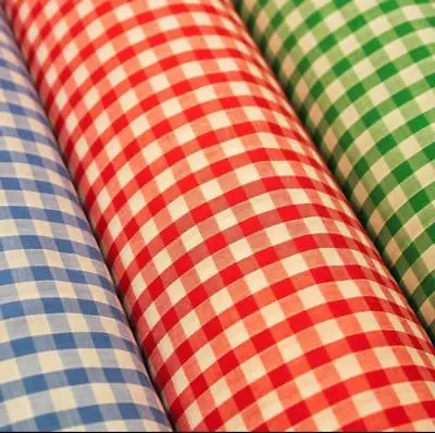 £4.95 • Buy 1/4  Check Corded Gingham Dress Fabric, Aprons, Tablecloth Schools 44 Wide M30