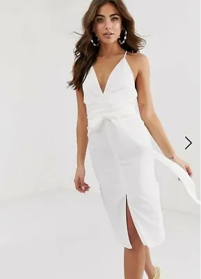 $14 • Buy ASOS Cami Midi Wrap Dress White Size 16