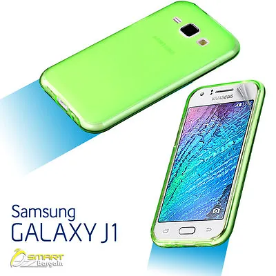 Green Matte Gel Case Cover For Samsung Galaxy J1 J100Y TPU Jelly Soft + SG • £3.13