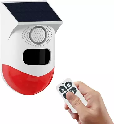 Solar Sound & Strobe Light Alarm With Motion Detector And Remote Controller 120D • $40.44