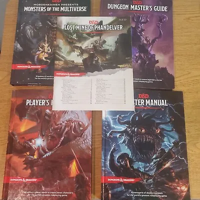 D&D Book Bundle DM Guide Players Handbook 2 Monster Manual And Bonus • $115
