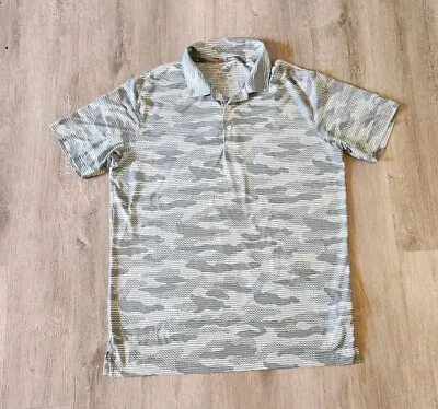 Puma Golf Polo Shirt Men's Medium Gray Camouflage Geometric Camo Short Sleeve • $19.95