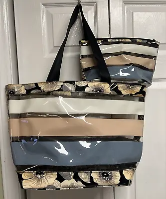 Vera Bradley Clear Striped Tote Bag And Cosmetic Bag • $21