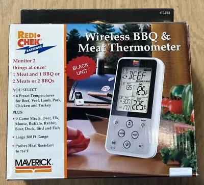 Maverick Meat Thermometer ET-733 Wireless BBQ - Black Good Condition • $35