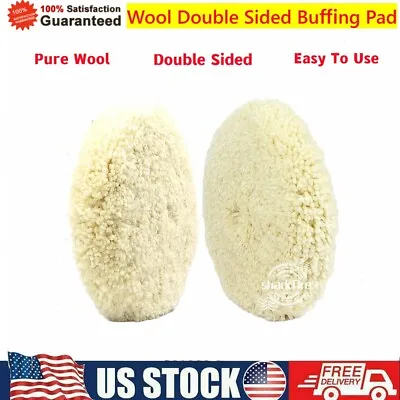 6Inch 7inch Wool Double Sided Buffing Pad 2-Sided Compound Cutting Polishing Pad • $21