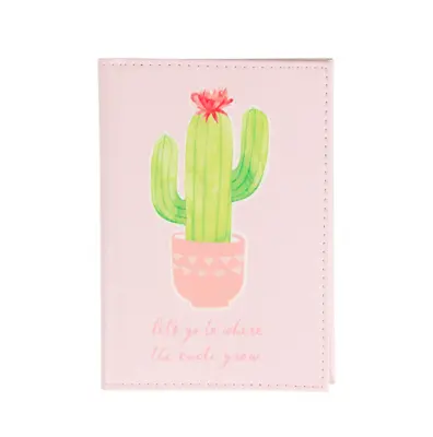 Pastel Cactus Baby Pink Passport Holder Travel Holiday Cover Documents ID Card • £3.95