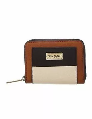 Ollie & Nic Garbo Zip Purse Brown RE7 BB 06 • £12