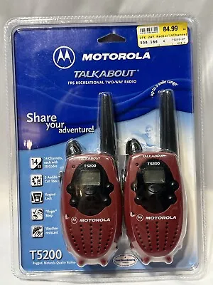 Motorola TalkAbout T5200 2-Mile 14-Channel Two Way Walkie Talkie Set Camp Hunt  • $37.98