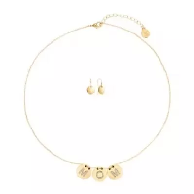 Mixit Mom 2-Piece Gold Tone Necklace & Earrings Jewelry Set • $14.88