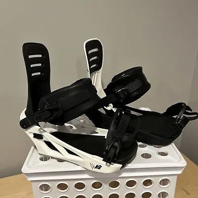 K2 Men’s Formula Black/White Jake Kuzyk Snowboard Bindings New Size L # K129 • $168.99