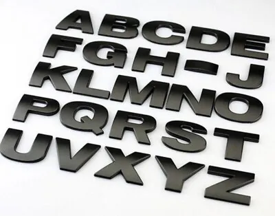 MATTE BLACK 25mmSOLID METAL Letter Number GREATQUALITY 3D Self-adhesive HOME AUT • £1.45