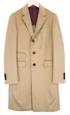 SUITSUPPLY Satorial Men Coat UK38R Brown Camel Single-Breasted Autumn Spring • £399.99