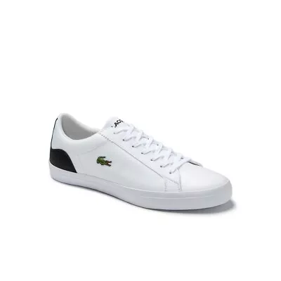 Lacoste Lerond Trainers White Navy Blue Leather Mens UK 8 9 10 11 • £57.99